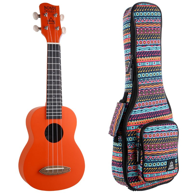 Bondi Surf Soprano Mahogany Ukulele Lit Kit Intrepid Red