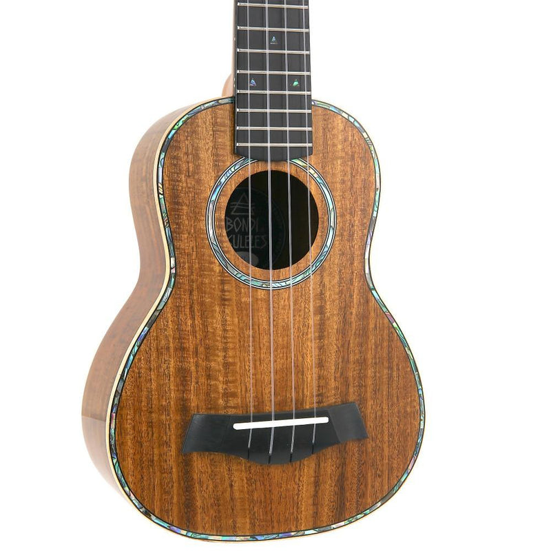 Bondi Ripple Koa Soprano Ukulele - Left Handed