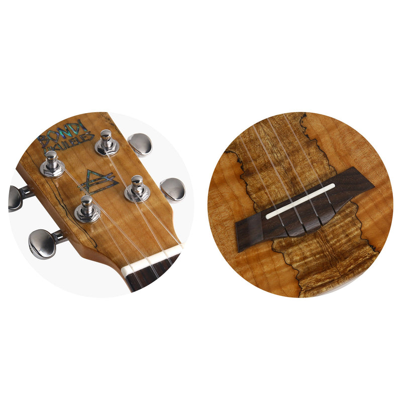 Bondi Spalted Maple Soprano Ukulele - Left Handed