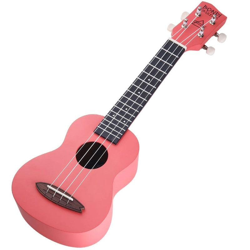 Bondi Surf Soprano Mahogany Ukulele Lit Kit Ballerina Pink