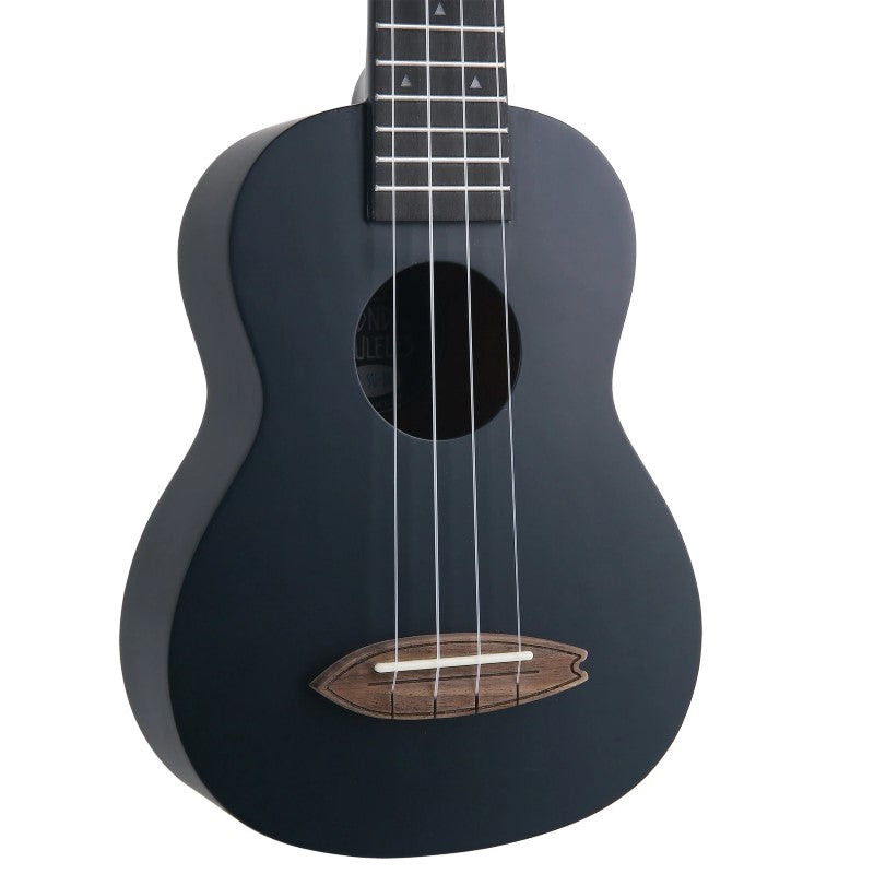 Bondi Surf Soprano Mahogany Ukulele Lit Kit Rockstar Black